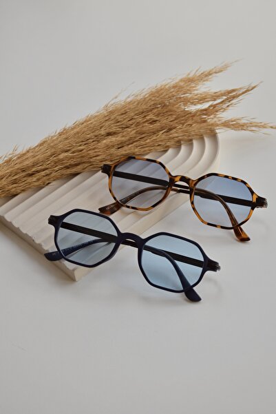 LOOKUP NEW للجنسين النساء الرجال UV400 حماية مربع الخماسي ليوبارد الأزرق النظ...