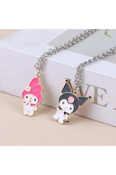 Köstebek Anime My Melody Kuromi Colier dublu pentru cei mai buni prieteni