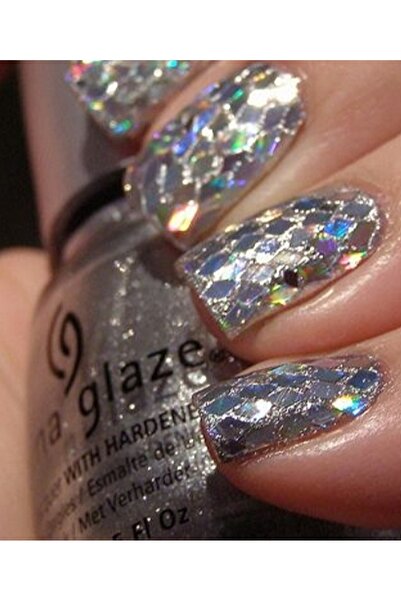 hbtasarim Oje gümüş-gri baklava dilim tasarım oje