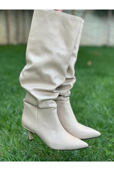 M&B COLLECT VERN TEN BELOW KNEE GUARDED COWBOOT BOOTS ALMOND HEEL SHORT HEEL