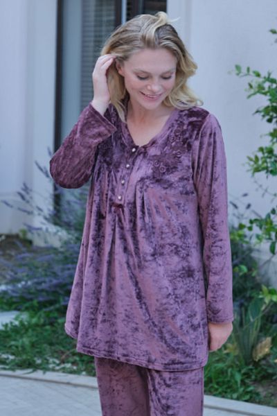 Bone Club BONE 5513 BATTAL VELVET PAJAMAS SET