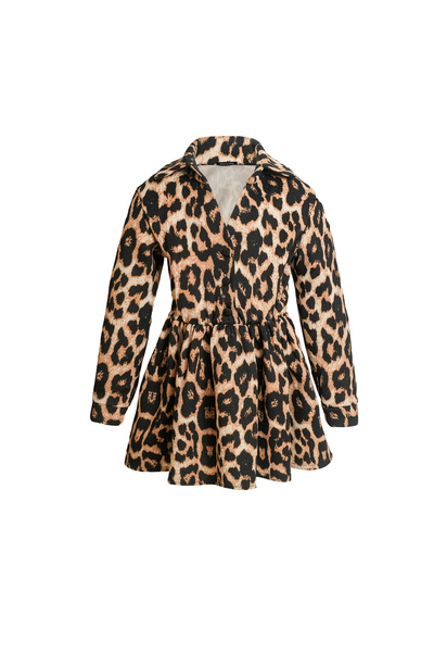 mon icone leopar desenli elbise