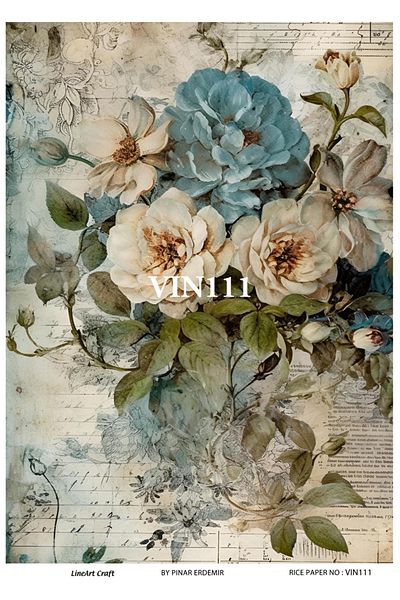 LİNEART LineArt Brass Decopage Paper LA-VIN111