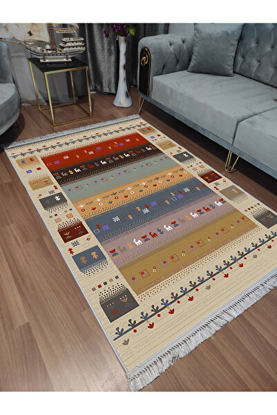 Modern home Kilim Desenli Dijital Baskı Dot/Keçe Salon Halısı Makinada Yıkana...