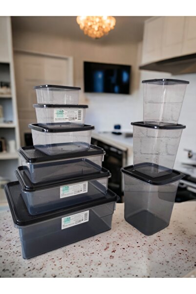 MAVİKÖY 9 Pieces Storage Container Food Pulses Container Breakfast Dowry Set PP5 BPA Free