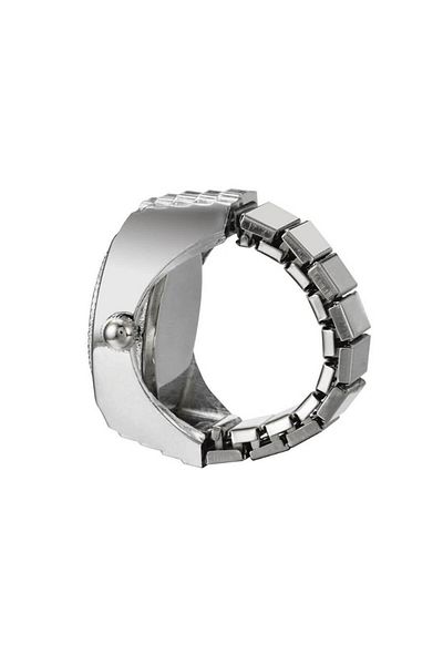 Bozhi Steel Mini Watch Ring, Ring Watch, Finger Watch Ring, White Round Ring Watch