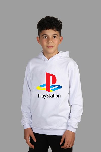 Raf Coll Hanorac cu glugă pentru fată/băiat Play Station, imprimat digital, cu două fire în interior