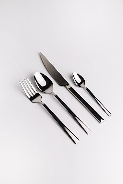 KHAKMA 6-Piece 24-Piece Diamond Steel Fork Knife Spoon Cake Set PIR4LÜ6K24P