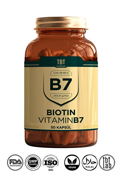 Tabitat Doğal Biotin Vitamin B7 2500 Mcg 50 Kapsül Içeren Takviye Edici Gıda