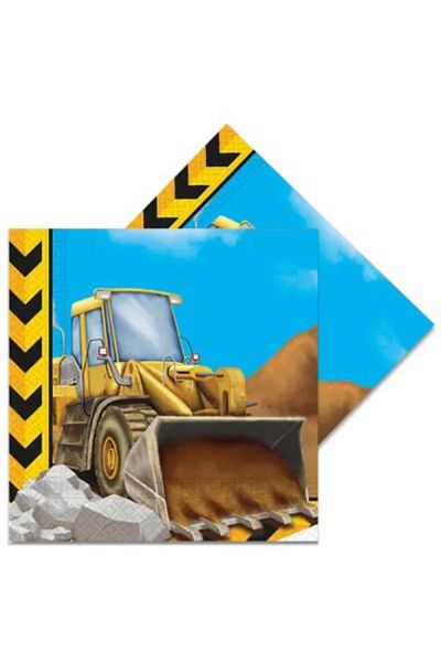 Kikajoy Construction Machinery Napkin 20 Pieces