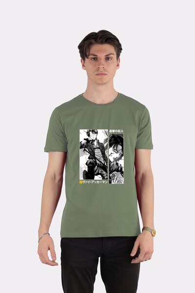 DOT تي شيرت للجنسين ليفي أكرمان هجوم على تيتان، كابتن ليفي