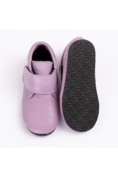 Kidata design Gerçek Deri Mor Hafif Cırtcırtlı Geniş Renkli Kız Erkek Kreş Okul Ev Patik Ayakkabı Bot