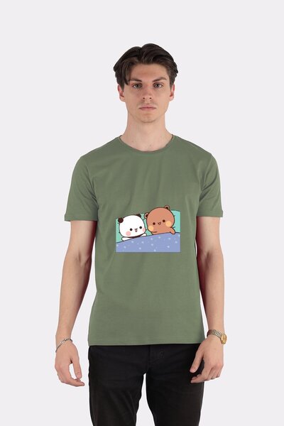 DOT تي شيرت للجنسين الدب والباندا بوبو دودو بالون كلاسيك