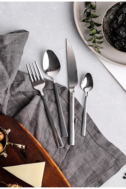 KHAKMA 6-Piece 24-Piece Diamond Steel Fork Knife Spoon Cake Set PIR4LÜ6K24P