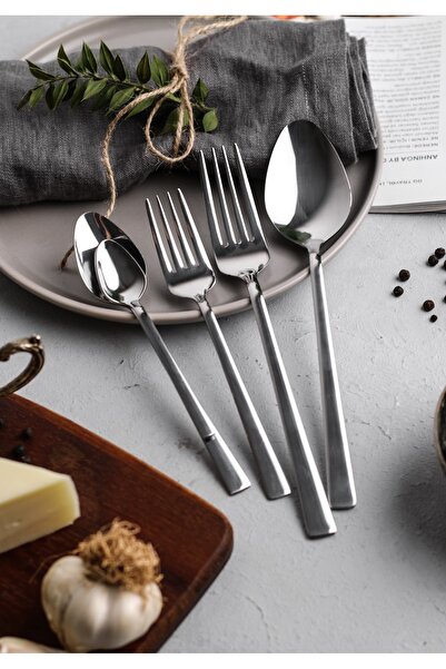 KHAKMA 60 Piece Diamond Steel Fork Spoon Set for 12 People PIR5Lİ12K60P