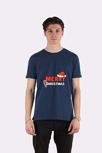 DOT تي شيرت للجنسين عيد ميلاد سعيد سانتا هات كاندي قصب