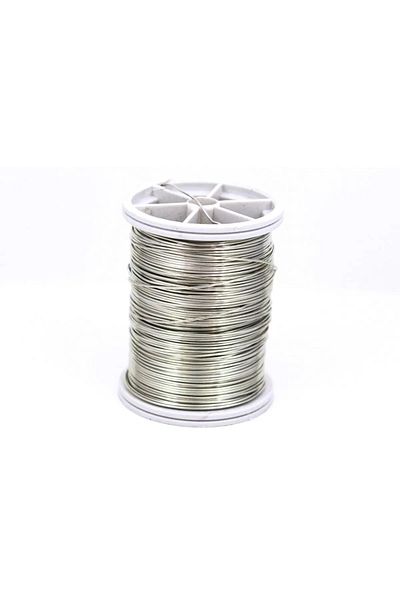Hobimos 5 Pieces 0.60 Mm Silver Color Flower Wire, Philography Wire (Between 14-15 Meters)