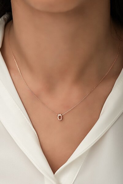 Sinsirella Harf Kolye. Üç Boyutlu Ö Harfi. Rose Altın Kaplama 925 Ayar Gümüş