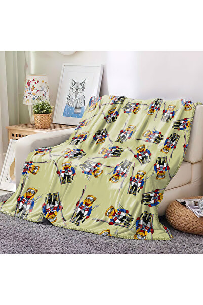 trendalal Özel Tasarımlı Wellsoft Çift Kişilik Battaniye Tv Battaniyesi (180x...