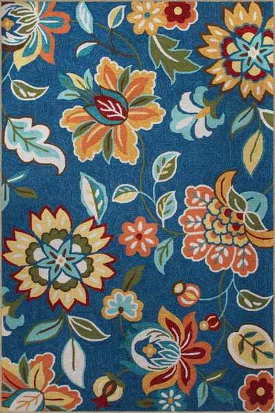 Rugs Modern Halı Δημιουργικό Μοντέρνο Διακοσμητικό Χαλί με Μπλε Θέμα και Λουλ...