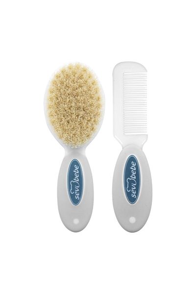 Sevi Bebe Natural Brush Comb Set ART-401 Gray