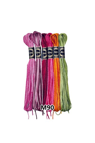EleganTShoP Airo Muline Ebr-Sim Etamine Cotton Embroidery Thread Thread Set of 6
