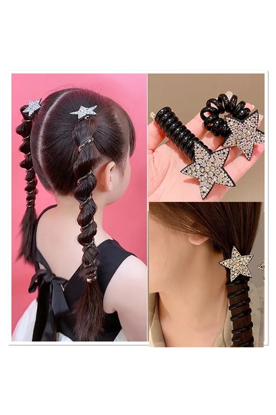 NEW HİLL مشبك ذيل حصان بسلك حلزوني - قطعة واحدة