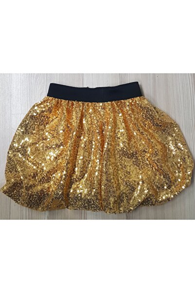 YCL Kız Çocuk Pullu Payetli Astarlı Etek