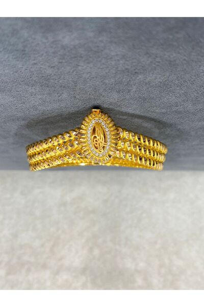 ARSLANTAŞ 1989 14 AYAR ALTIN ÜÇLÜ BURGU MODEL OSMANLI TUĞRALI RİZE MODEL KELEPÇE BİLEZİK