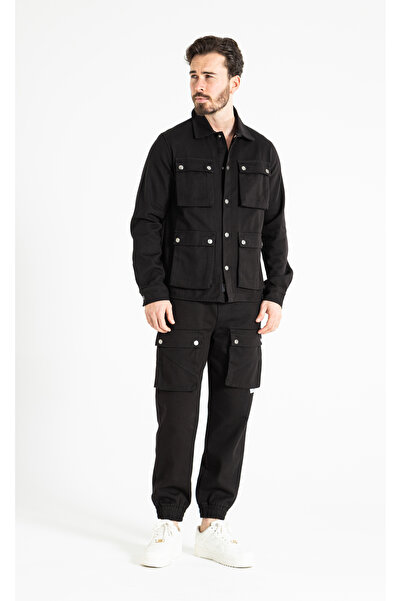 RUBYSTARS Erkek Rahat Çift Kargo Cepli Paçası Lastikli Gabardin Pantolon 4350