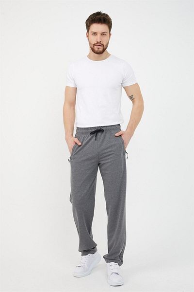 COMEOR Anthracite-black-grey-navy blue Men's 4-Piece Straight Leg Pocket Zipper Detailed Comfortable Fit Sweatpants