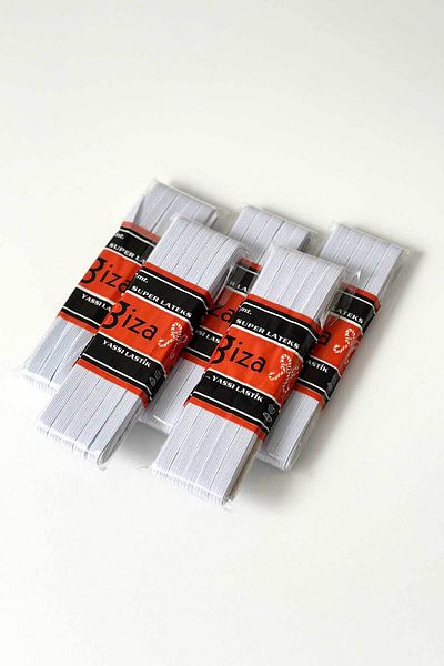 GİZA White Flat Elastic, 10 Meters Waist Leg Frost Elastic, Skirt Waist Elastic 1 PC 10 METERS