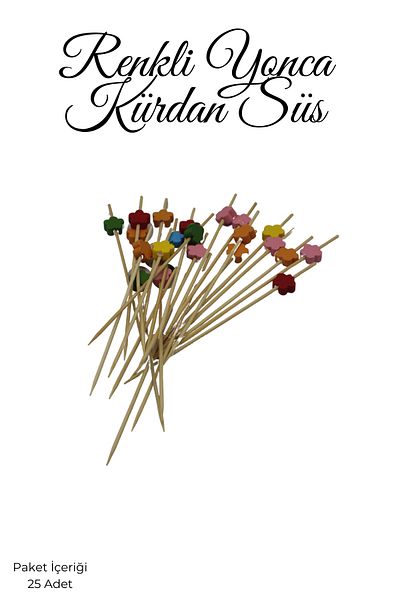 PASTRY PLANET Decorative Toothpick Ornamental Colorful Flower [20 Pieces]