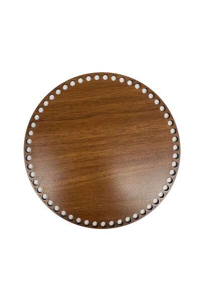 aladepo Дървена основа за кошница 25 см, кръгла, орехова, двустранна, 3 мм