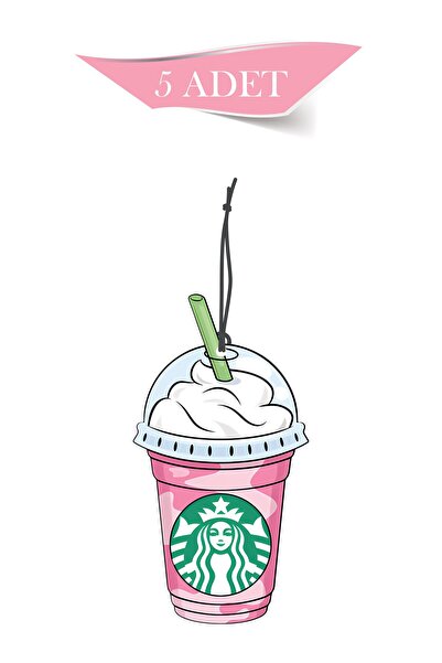 1001MODEL Starbucks Kremalı 5'li Dekoratif Oto Kokusu ve Oto Aksesuarı