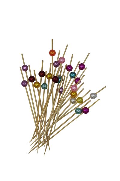 PASTRY PLANET Decorative Toothpick Ornament Colored Beads [20 Pieces]