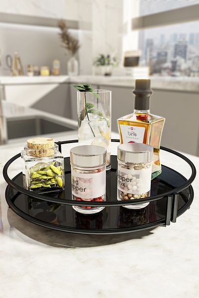 Bino Serving Presentation Catering Black Large Luxury Organizer Tableware Kitchen Organizer Cake Stand Tray