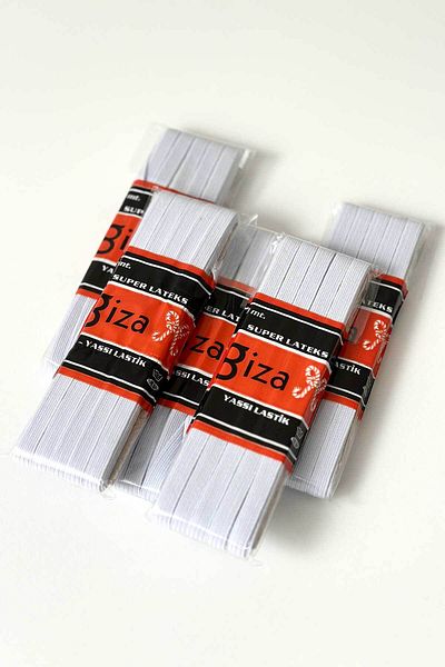 GİZA White Flat Elastic, 10 Meters Waist Leg Frost Elastic, Skirt Waist Elastic 1 PC 10 METERS