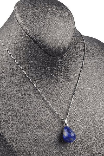 Tesbih Atölyesi Certified Drop Model Real Lapis Lazuli Stone Necklace