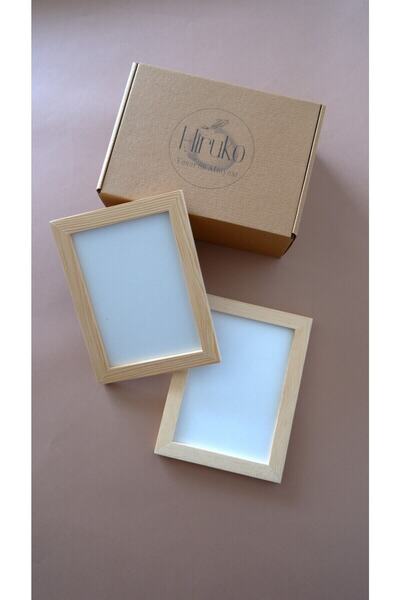 Hiruko Tasarım Atölyesi 13x18 Cm Internal Dimension Wooden Frame Set of 2 - Black and White Desktop and Wall Frame