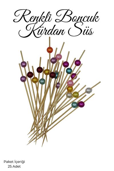 PASTRY PLANET Decorative Toothpick Ornament Colored Beads [20 Pieces]
