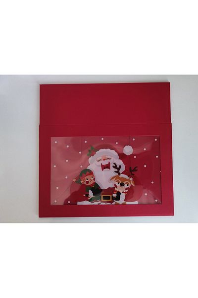 Kutumania Christmas Themed Patterned Transparent Candy Chocolate Candle Holder Gift Box