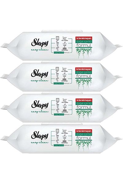 Sleepy Easy Clean Surface Cleaning Towel 100 Sheets with Plastic Cover (Set of 4) 400 Sheets