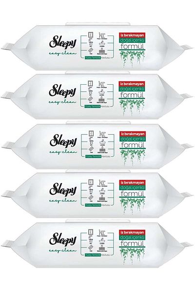 Sleepy Easy Clean Surface Cleaning Towel 100 Sheets with Plastic Cover (Set of 5) 500 Sheets
