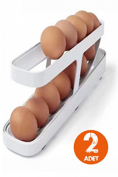 Tor Store 2 Tiers Automatic Refrigerator Egg Stand Egg Container Egg Holder (2 Pieces)