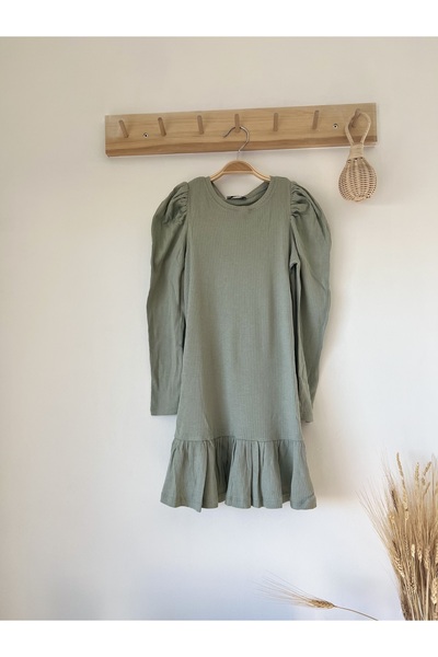 KEY KIDS فستان بناتي إسكندنافي مضلع بلون النعناع