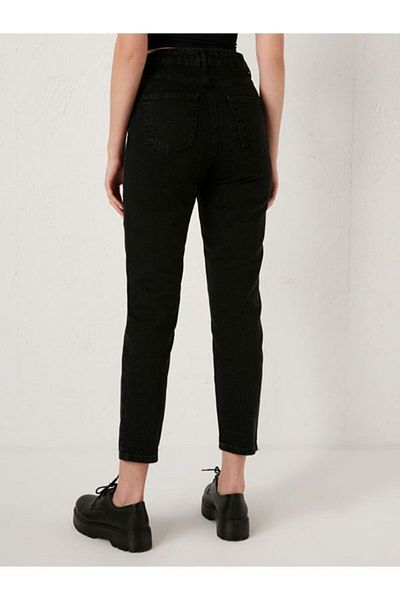 Geppetto High Waist Power Lycra Mom Jean - Women's, Black, Boyfriend Cut 2024