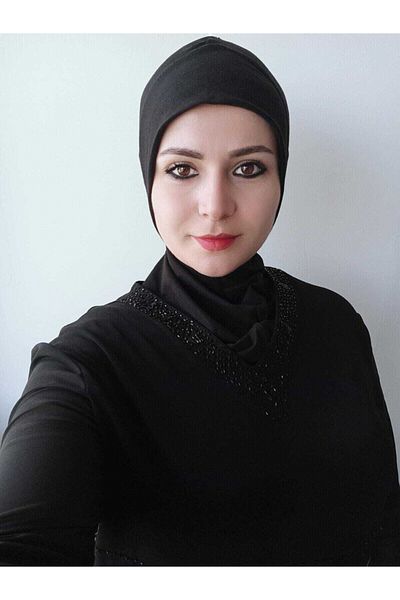 Gülem aksesuar Women's Hijab Neck Collar Bonnet Black
