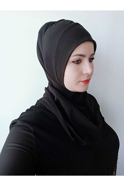 Gülem aksesuar Women's Hijab Neck Collar Bonnet Black
