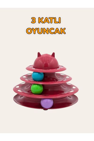 bite pet 13+1 Cat Play Set:3 Layer Toy,Moving Mouse,Olta,Soft Ball,Bib Toy